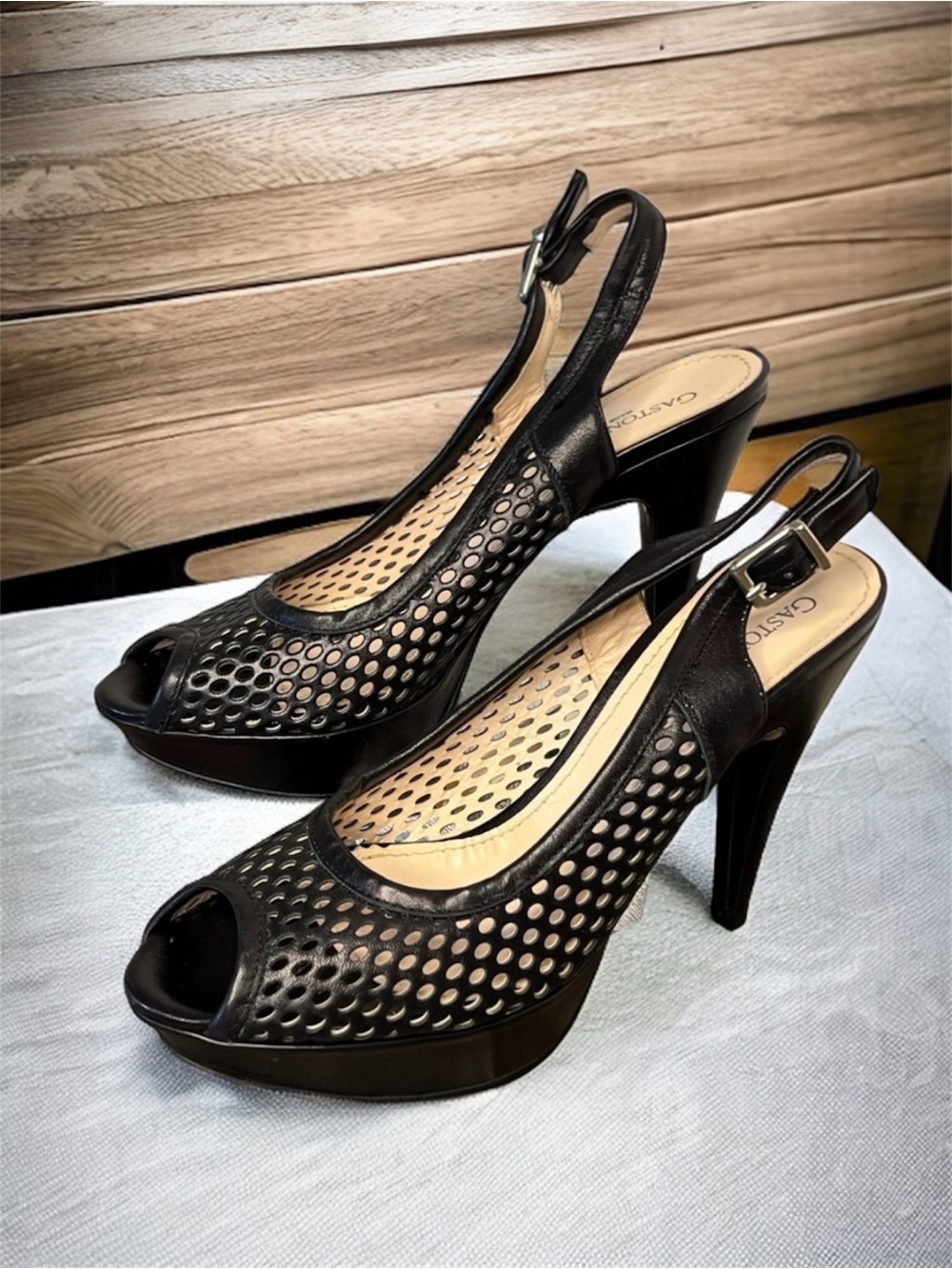 Gastone Lucioli Belfagor Black Slingback Pumps